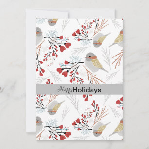 Cartes Pour Fêtes Annuelles Mésanges Mignonnes Et Douces Avec Des Cœurs