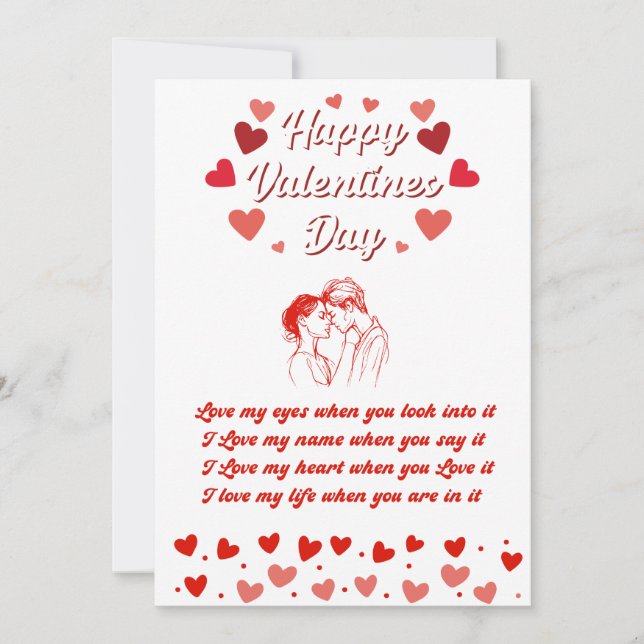 Cartes Pour Fêtes Annuelles Message d'amour du jour de Valentines (Devant)