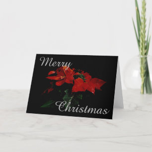 Cartes Pour Fêtes Annuelles Message de famille de Joyeux Noël de fleur de