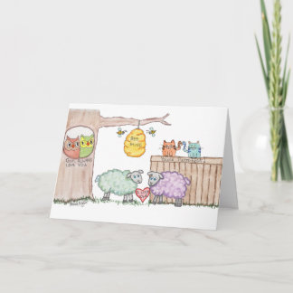 Cartes Pour Fêtes Annuelles Message de la Saint-Valentin d'animaux