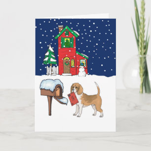 Cartes Pour Fêtes Annuelles Message de Noël beagle