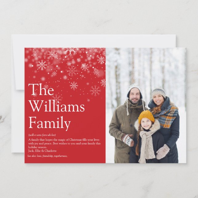 Cartes Pour Fêtes Annuelles Message de Noël de la définition de la famille mod (Devant)