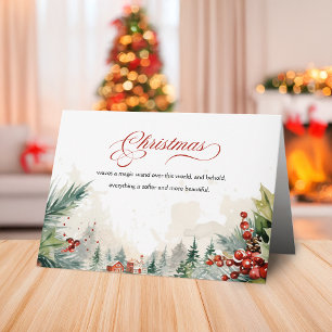 Cartes Pour Fêtes Annuelles Message de Noël Scène d'hiver non photo