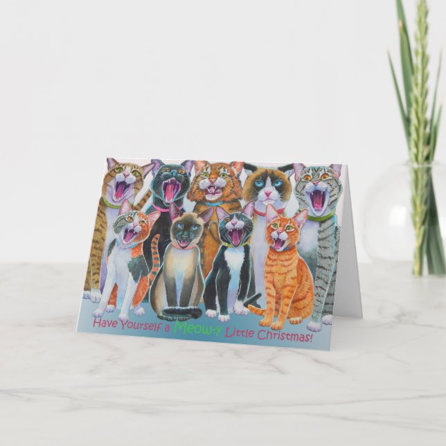 Cartes Pour Fêtes Annuelles Message imprimé à l'intérieur des chats de carolin (Devant)