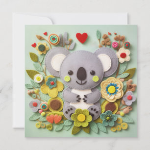 Cartes Pour Fêtes Annuelles Message mignon de la Saint-Valentin avec un koala