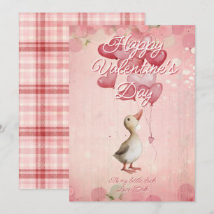 Cartes Pour Fêtes Annuelles Message personnalisé Canard Animal Saint-Valentin