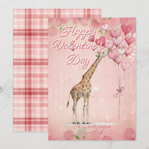 Cartes Pour Fêtes Annuelles Message personnalisé girafe animal Saint-Valentin