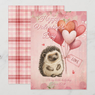 Cartes Pour Fêtes Annuelles Message personnalisé Hérisson Animal Saint-Valenti