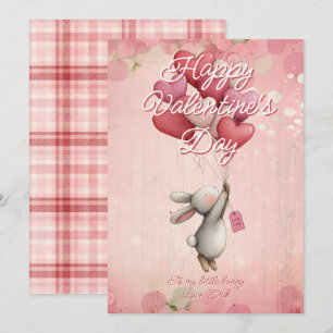 Cartes Pour Fêtes Annuelles Message personnalisé lapin Saint-Valentin Animal
