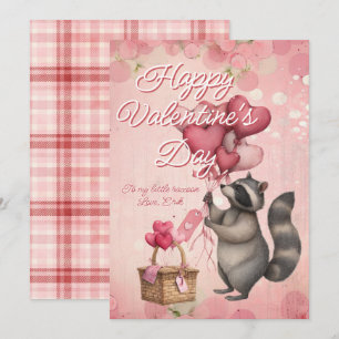 Cartes Pour Fêtes Annuelles Message personnalisé Raton laveur Saint-Valentin