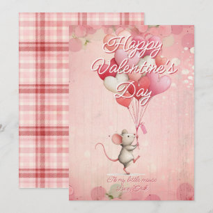 Cartes Pour Fêtes Annuelles Message personnalisé Souris Animal Saint-Valentin
