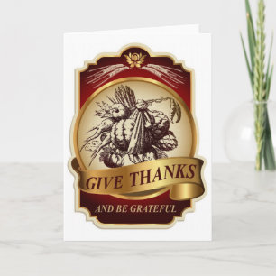Cartes Pour Fêtes Annuelles Message vintage élégant de thanksgiving de