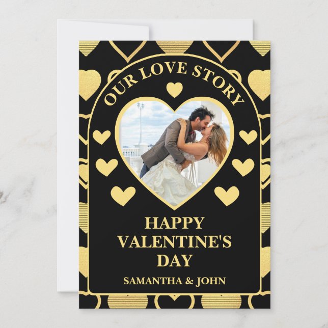 Cartes Pour Fêtes Annuelles Metallic Gold Accent Hearts Valentine’s Gift Photo (Devant)