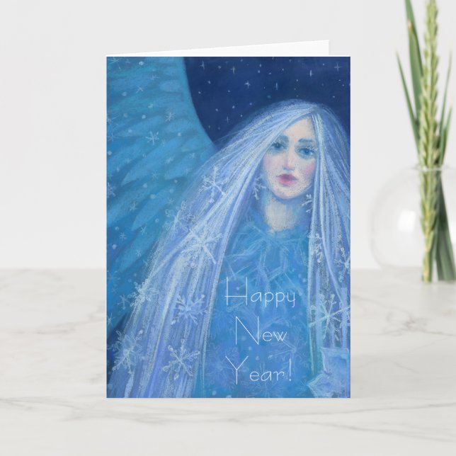 Cartes Pour Fêtes Annuelles Metelitsa Neige fille Snégurochka Noël Angel (Devant)