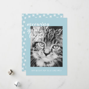 Cartes Pour Fêtes Annuelles Mewing Spiritueux Brillant Votre Chat Photo Holida