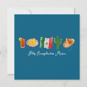 Cartes Pour Fêtes Annuelles Mexicain espagnol Joyeux anniversaire, Feliz Cumpl