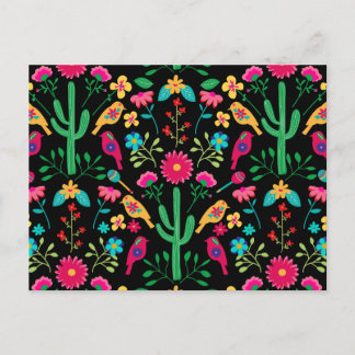 Cartes Pour Fêtes Annuelles Mexican Traditional Folk Art Bright Colors Black