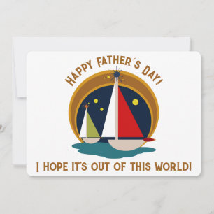 Cartes Pour Fêtes Annuelles Mi-siècle Fête des Pères Moderne Rétro Bateaux à v