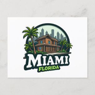 Cartes Pour Fêtes Annuelles Miami Florida Skyline