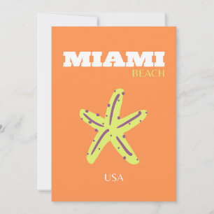 Cartes Pour Fêtes Annuelles Miami, Miami Beach, Floride, Preppy, Orange