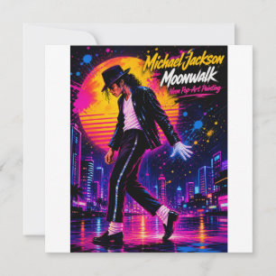 Cartes Pour Fêtes Annuelles Michael Jackson Moonwalk Roi de la Pop Rétro Homma