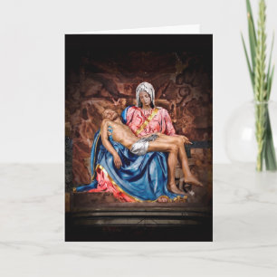 Cartes Pour Fêtes Annuelles MICHELANGELO PIETA (retravaillé)
