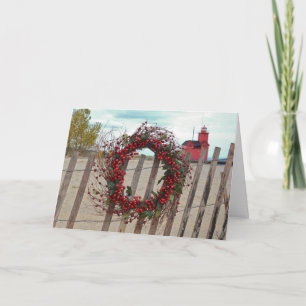 Cartes Pour Fêtes Annuelles Michigan Christmas Berry Wreath