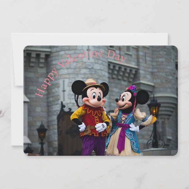 Cartes Pour Fêtes Annuelles Mickey & Minnie Saint-Valentin  (Devant)