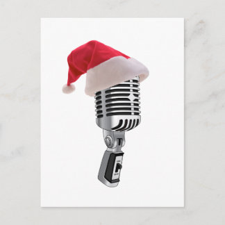 Cartes Pour Fêtes Annuelles microphone de père Noël