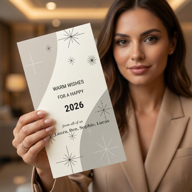 Cartes Pour Fêtes Annuelles Mid-Century Modern Business New Year & Christmas  (Créateur téléchargé)