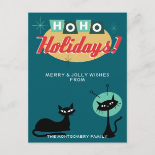 Cartes Pour Fêtes Annuelles Midcentury Modern Ho Ho Vacances de Noël