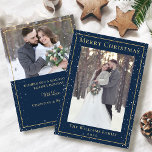 Cartes Pour Fêtes Annuelles Midnight Blue Gold Noël neige 2 Photo<br><div class="desc">Midnight Blue Gold Snowboard 2 Photo Holiday Card</div>