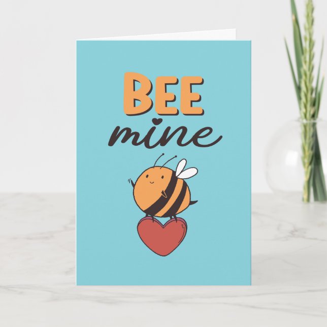 Cartes Pour Fêtes Annuelles Miel Abee Mine Amour Amoureux Pun Saint Valentin (Devant)