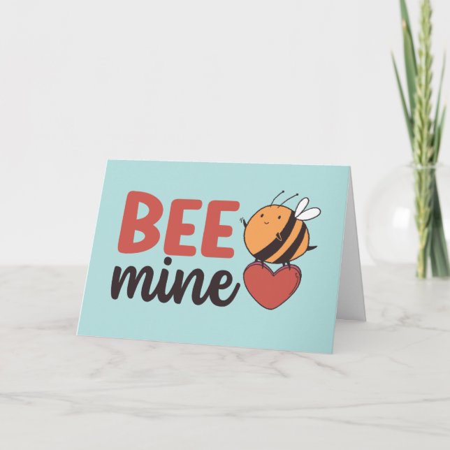 Cartes Pour Fêtes Annuelles Miel Abee Mine Cute Pun Drôle Saint Valentin (Devant)