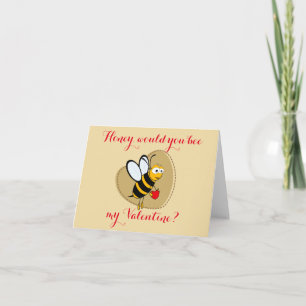 Cartes Pour Fêtes Annuelles Miel, abeille mon Valentine