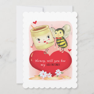 Cartes Pour Fêtes Annuelles Miel Et Abeille Vintage Valentine