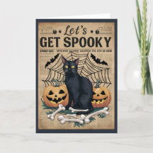 Mignon Chat Noir Vintage pour Halloween Épouvantab