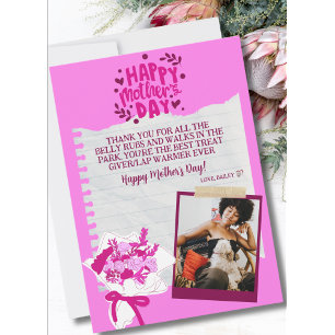 Cartes Pour Fêtes Annuelles Mignon Drôle Animal Personnalisé Fête des Mères