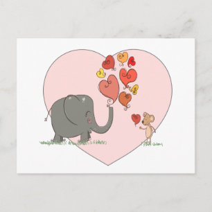 Cartes Pour Fêtes Annuelles mignon éléphant et souris valentine vecteur amour
