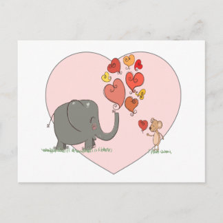 Cartes Pour Fêtes Annuelles mignon éléphant et souris valentine vecteur amour