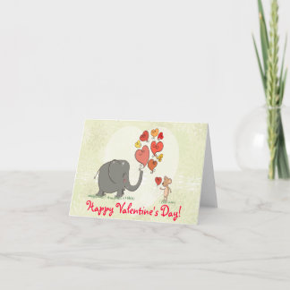 Cartes Pour Fêtes Annuelles mignon éléphant et souris valentine vecteur d'amou