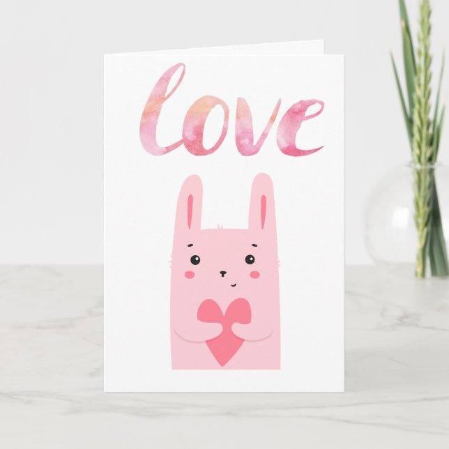 Cartes Pour Fêtes Annuelles Mignon et drôle, un certain lapin vous aime pour l (Devant)