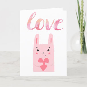 Cartes Pour Fêtes Annuelles Mignon et drôle, un lapin t'aime pour la Saint-Val
