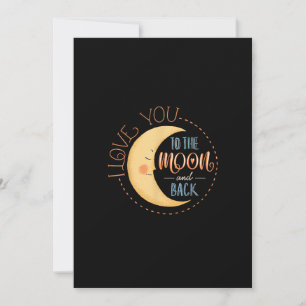 Cartes Pour Fêtes Annuelles Mignon Je T'Aime Jusqu'À La Lune Et Retour Style F