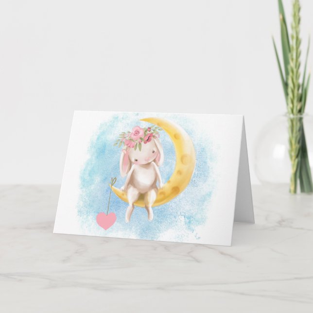 Cartes Pour Fêtes Annuelles mignon lapin (Devant)