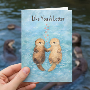 Cartes Pour Fêtes Annuelles Mignon loutre Saint-Valentin amour animal