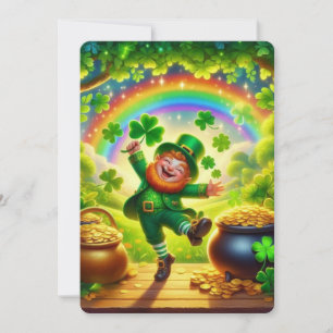 Cartes Pour Fêtes Annuelles Mignon, magique Leprechaun Saint Patrick's Day