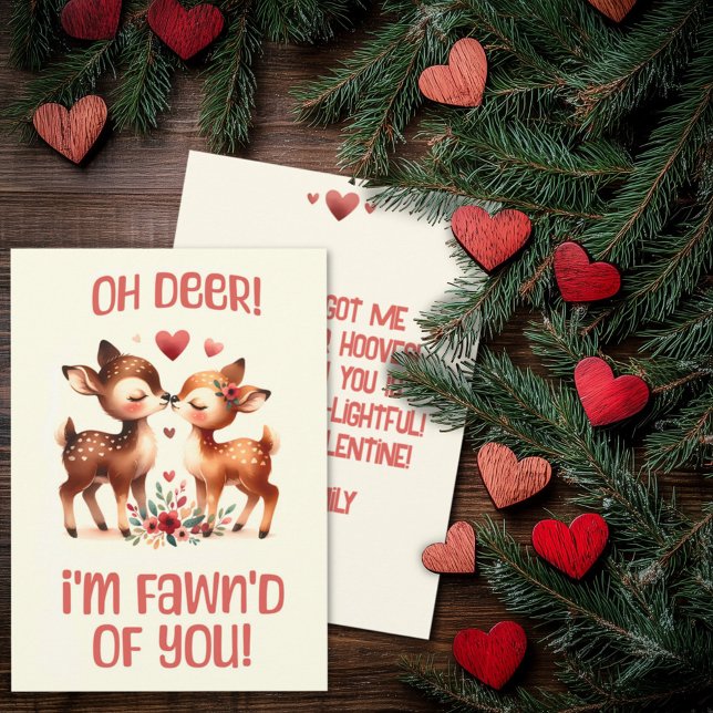 Cartes Pour Fêtes Annuelles Mignon Oh Cerf ! Je suis Faon de toi Saint Valenti (Créateur téléchargé)