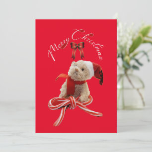 Cartes Pour Fêtes Annuelles Mignon Ours en peluche de Noël Message Fantaisiste