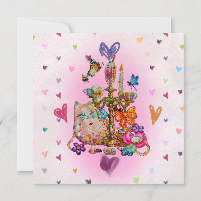 Cartes Pour Fêtes Annuelles Mignon Pastel (Devant)
